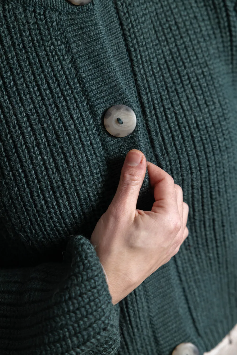 Jyoti Fair Works Betana verde cardigan baby alpaca