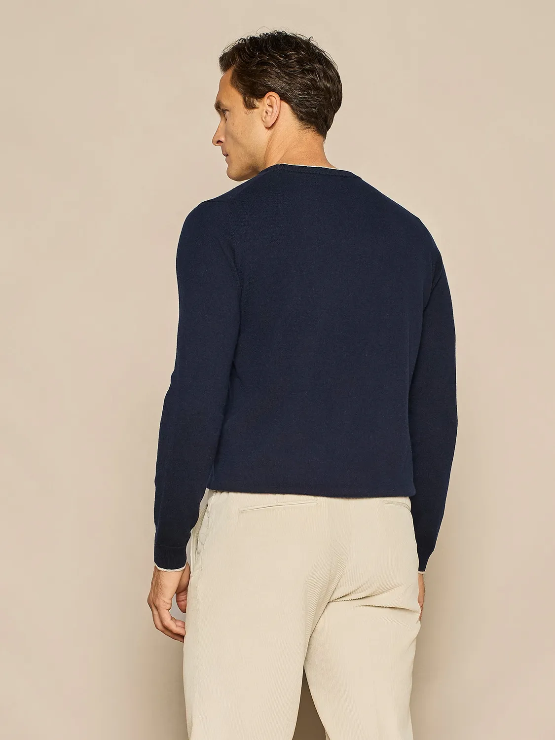 Paul Taylor girocollo misto cashmere blu doppio collo