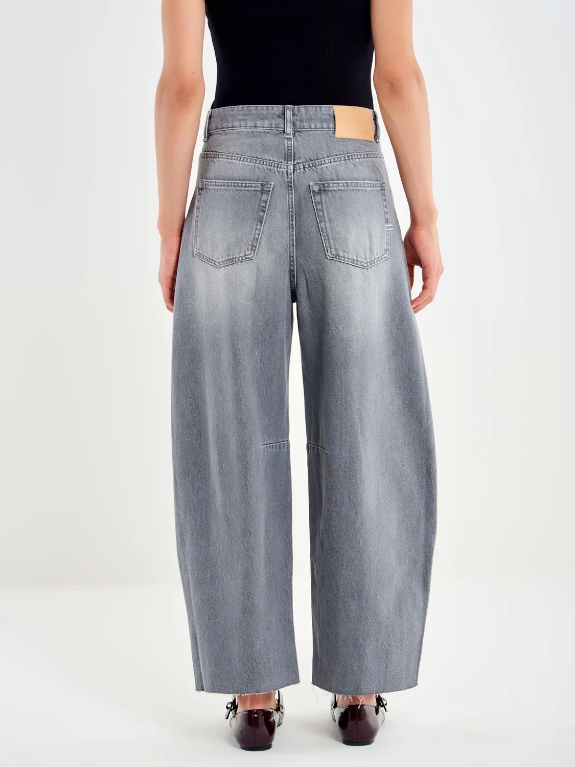 Vicolo Denim Barrel Grigio jeans barrel vita media