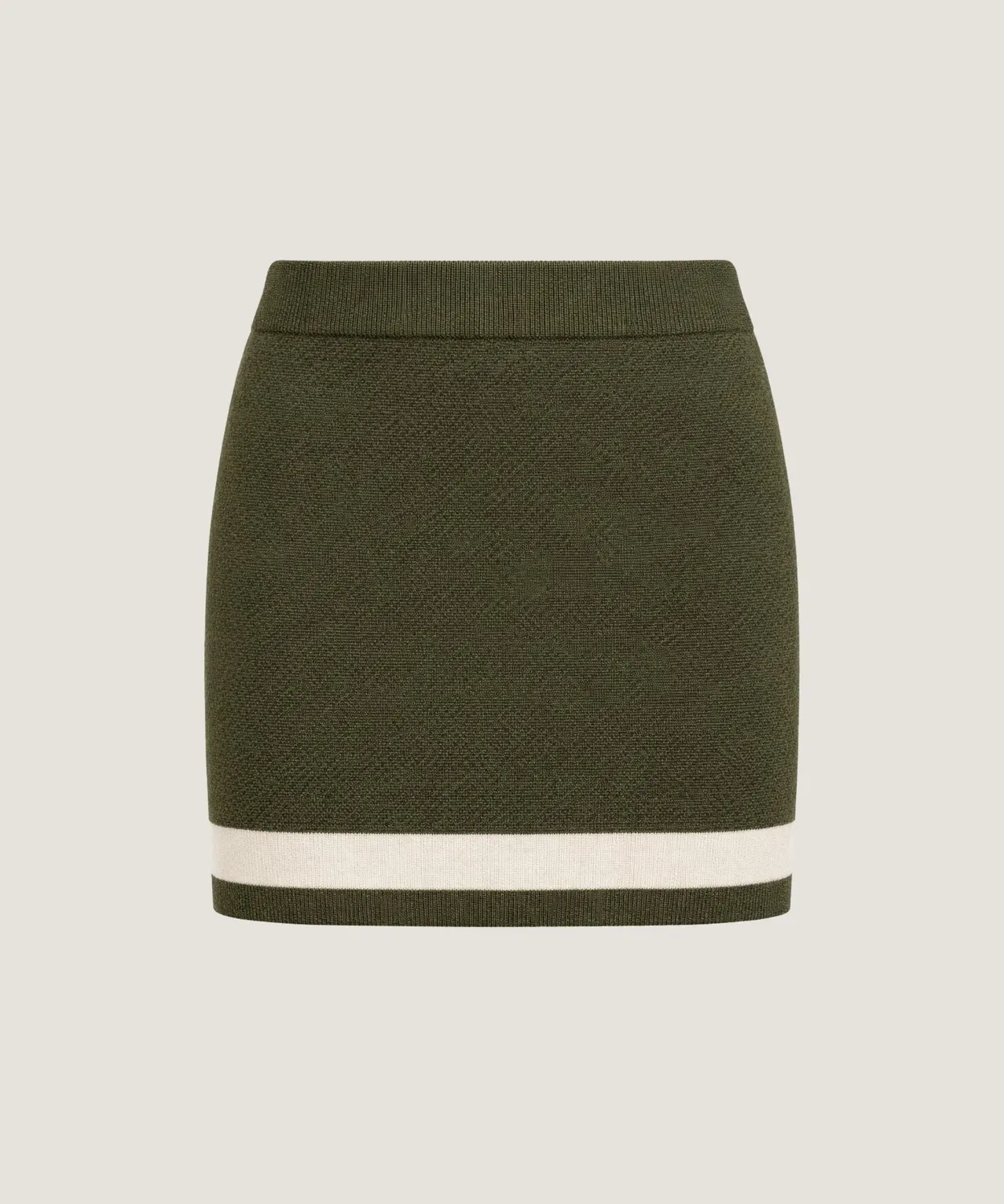 Rodier Gonna Mini Maglia Lana Kaki S-XL