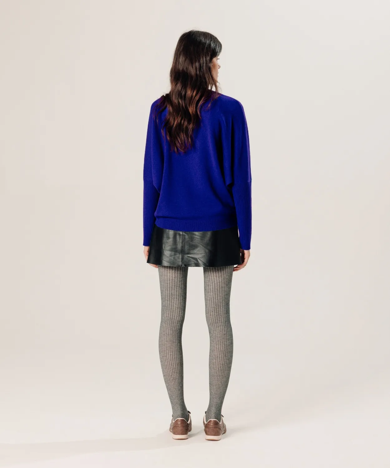 Rodier Maglione Oversize Cashmere Scollo a V Blu Oltremare