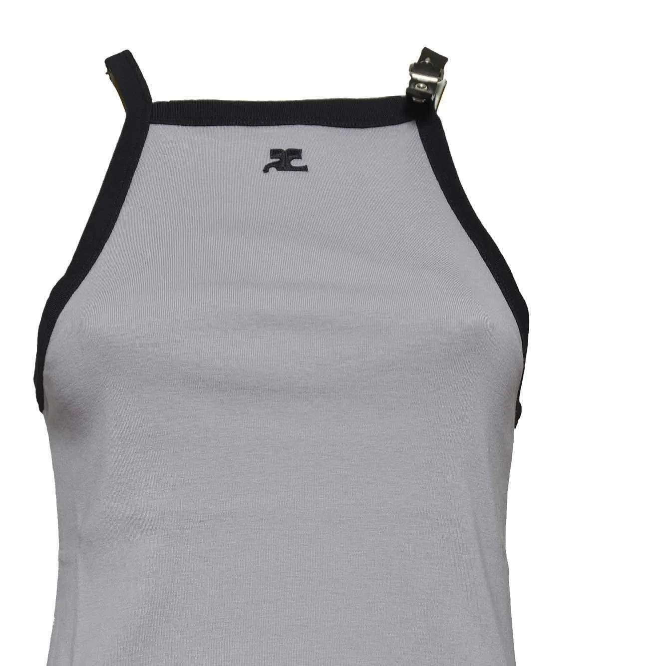 Courregès Buckle 124JDE067JS0070 canotta grigio-nero