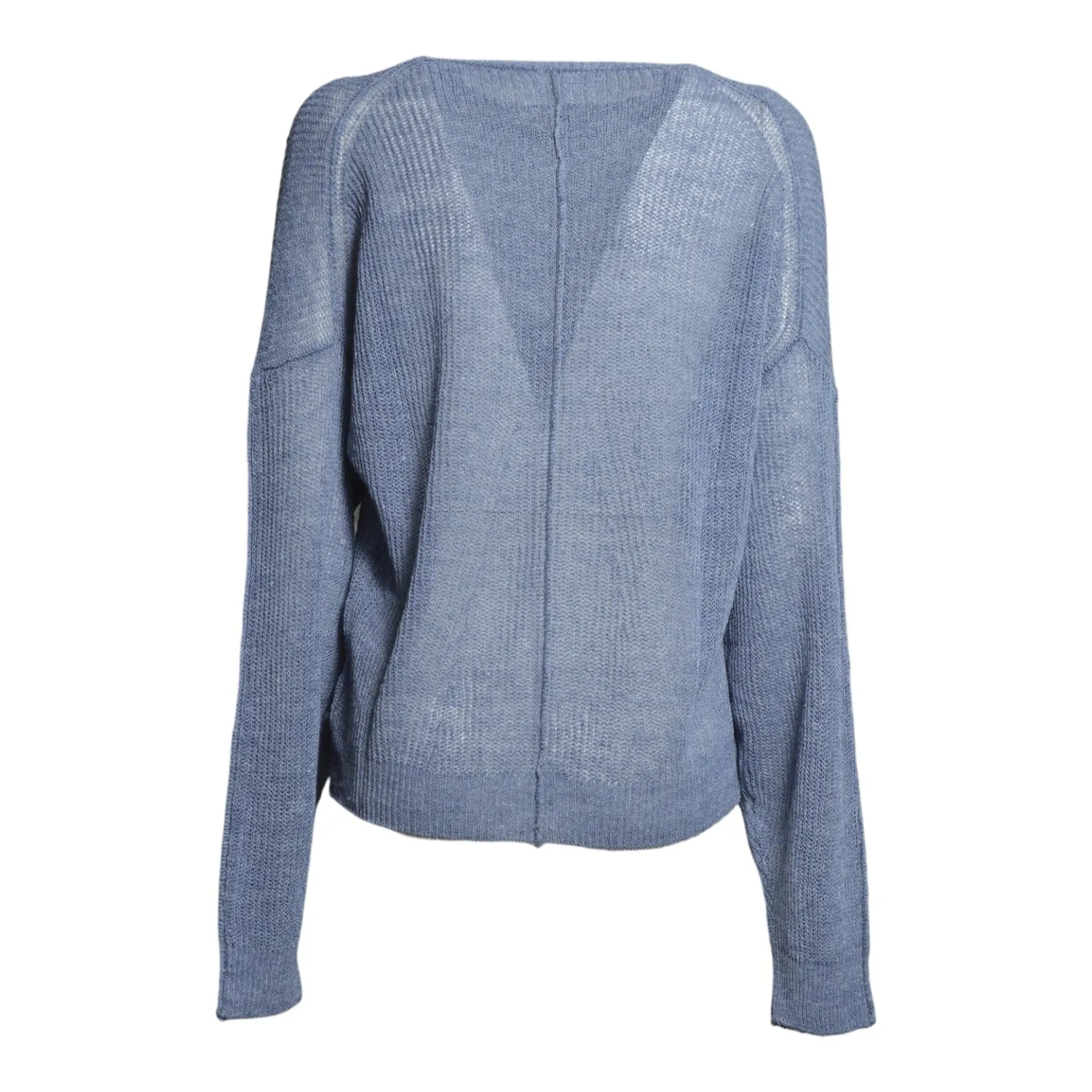 Solotre M3AB0052 cardigan lino azzurro