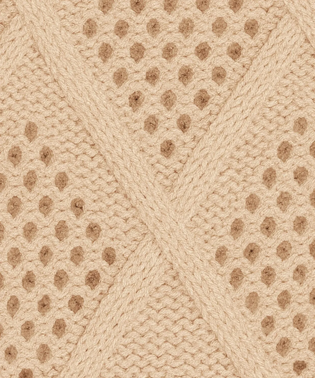 Rodier maglia traforata cotone lana beige ficelle