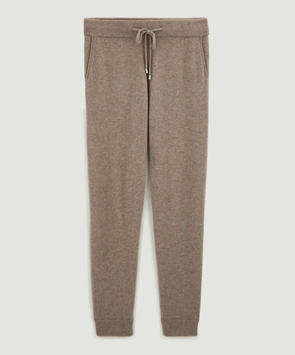 Rodier pantaloni jogging cashmere marrone talpa coulisse