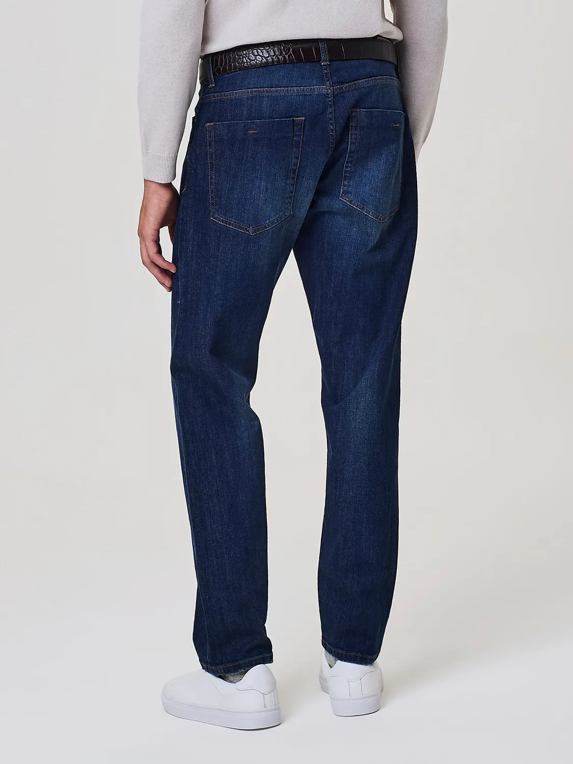 Paul Taylor pantalone denim blu cinque tasche metallo opaco
