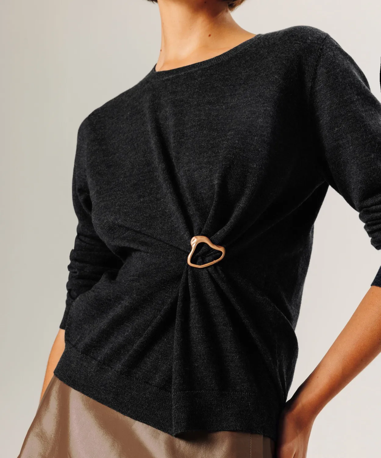 Rodier maglione girocollo merino antracite