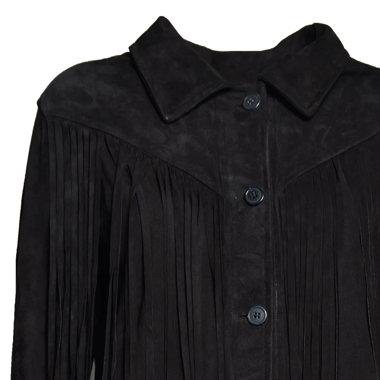 Blusotto P832Camoscio giacca pelle nera camoscio