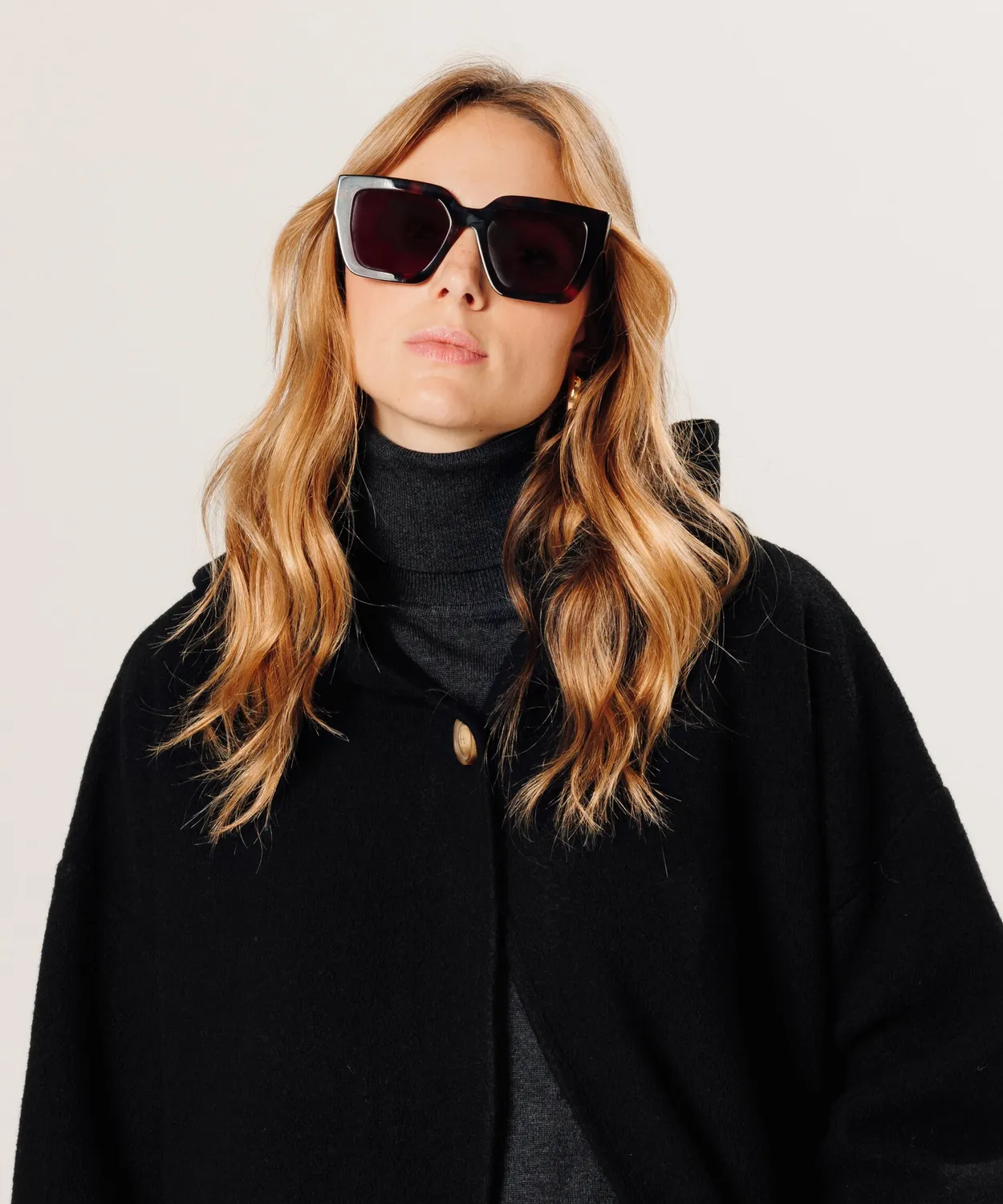 Rodier Cappotto Lana Cotta con Cappuccio Nero Caldo