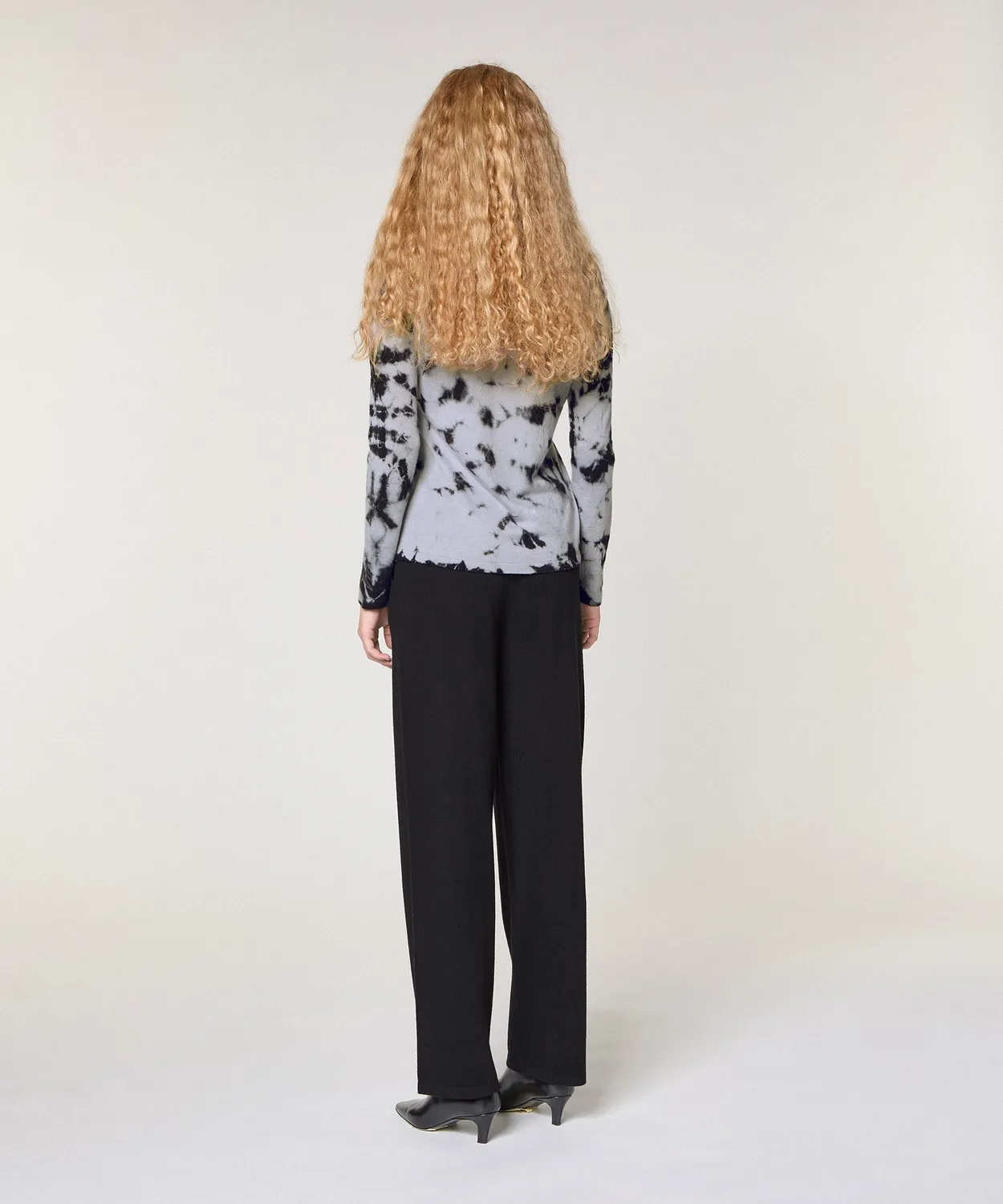 Rodier Maglione Tie Dye Lana Cashmere Grigio Donna