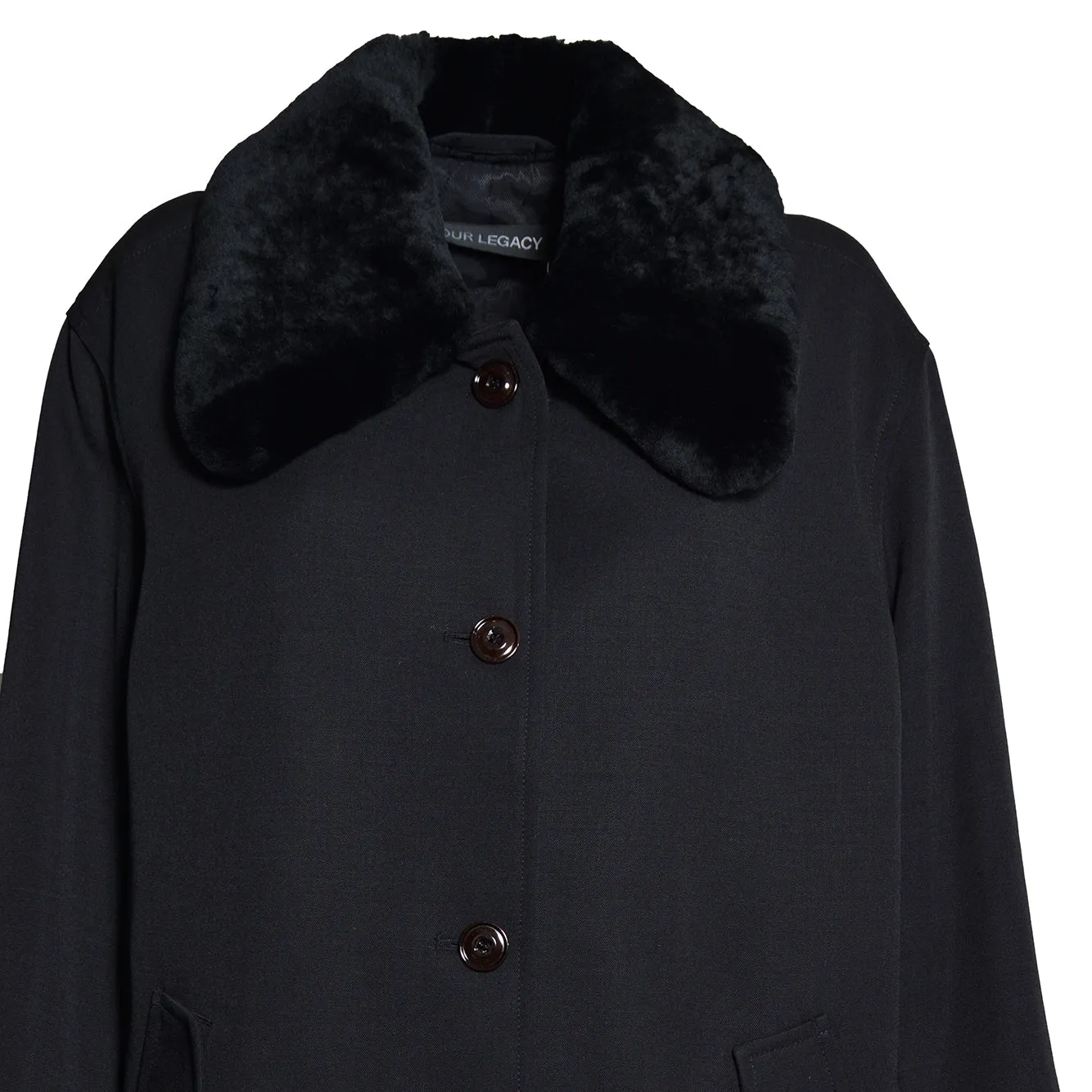 Our Legacy W4261TCB Tundra cappotto nero 34 gabardine