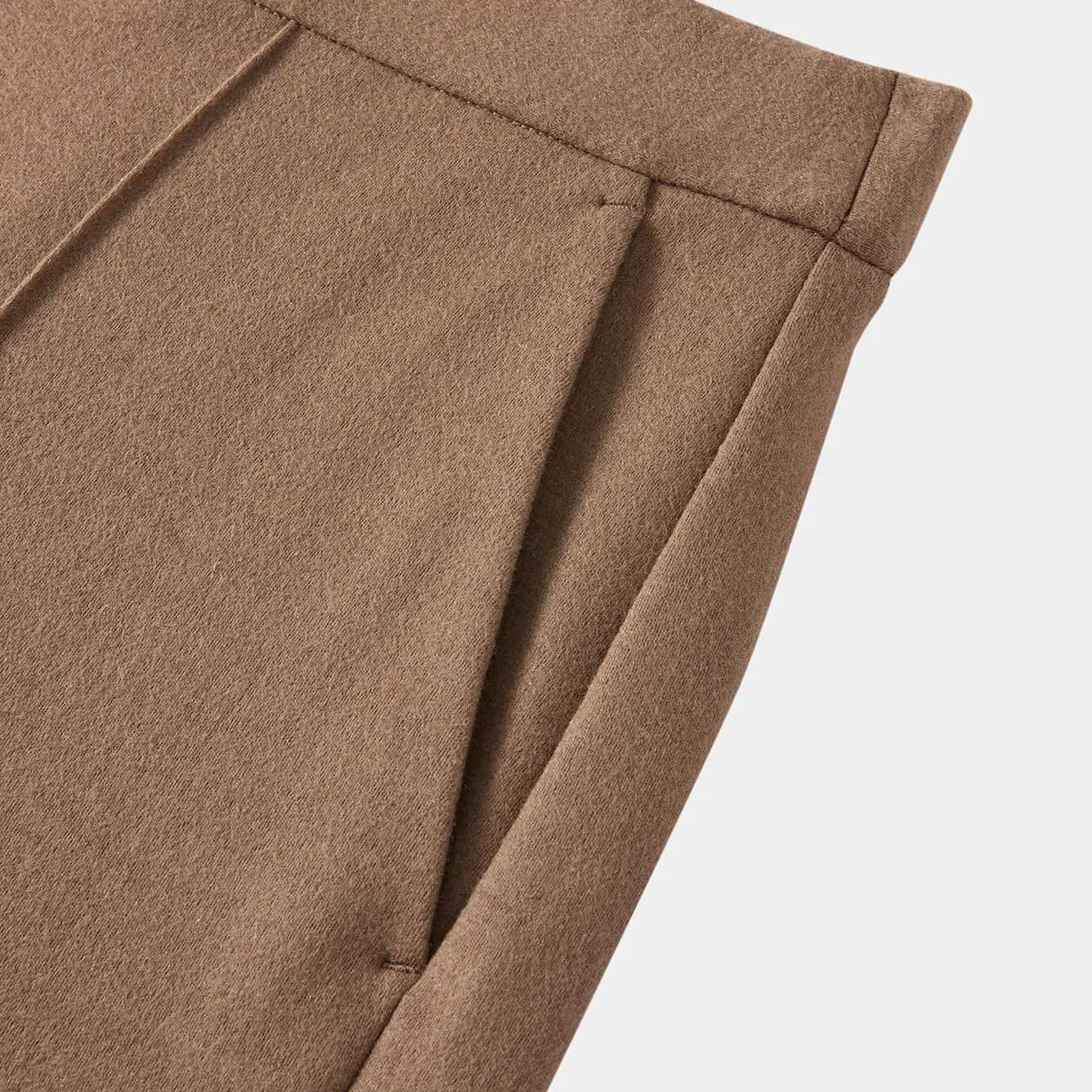 PORTS LP9N067SCF031 pantaloni vita alta frosted almond lana