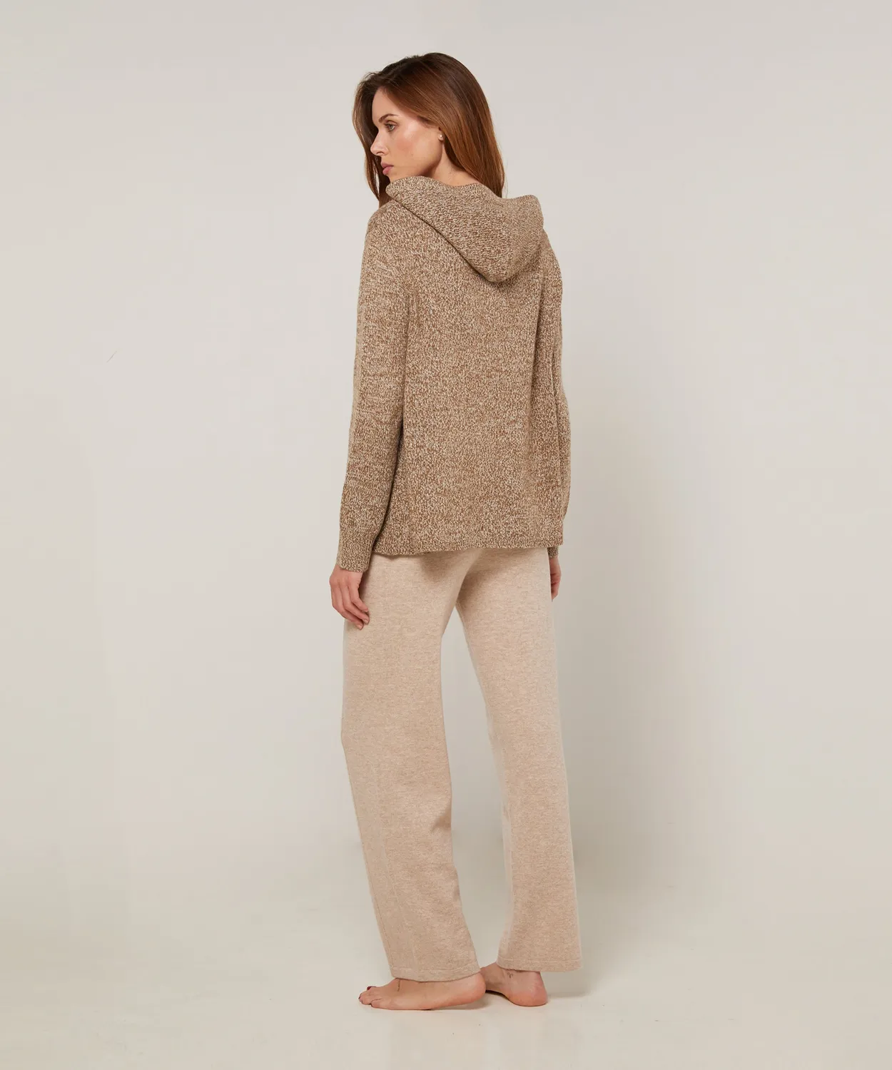 Rodier maglione oversize cappuccio mélange marrone