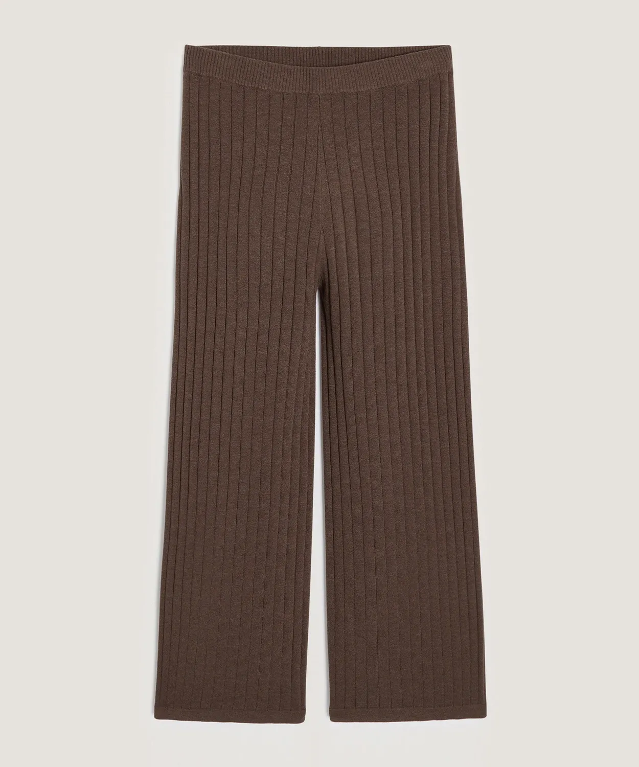 Rodier pantalone largo maglia havana brown a coste