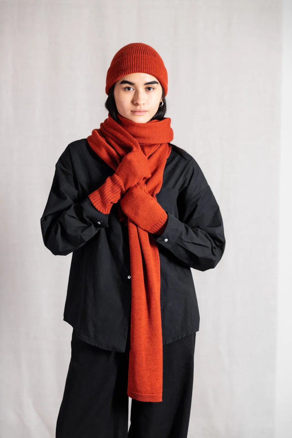 Jyoti Fair Works Paita muffole lana alpaca rosse
