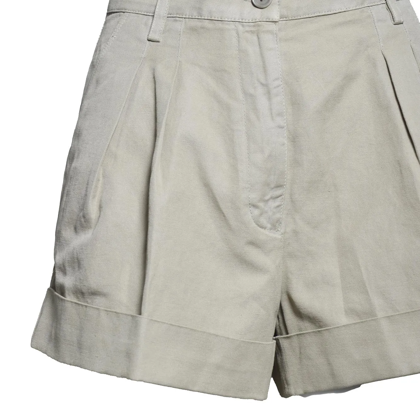 Aspesi 0222G208 bermuda beige cotone lino donna