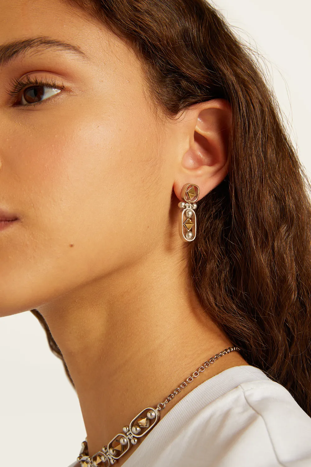 Ports orecchini spheres diamonds oro argento pendenti