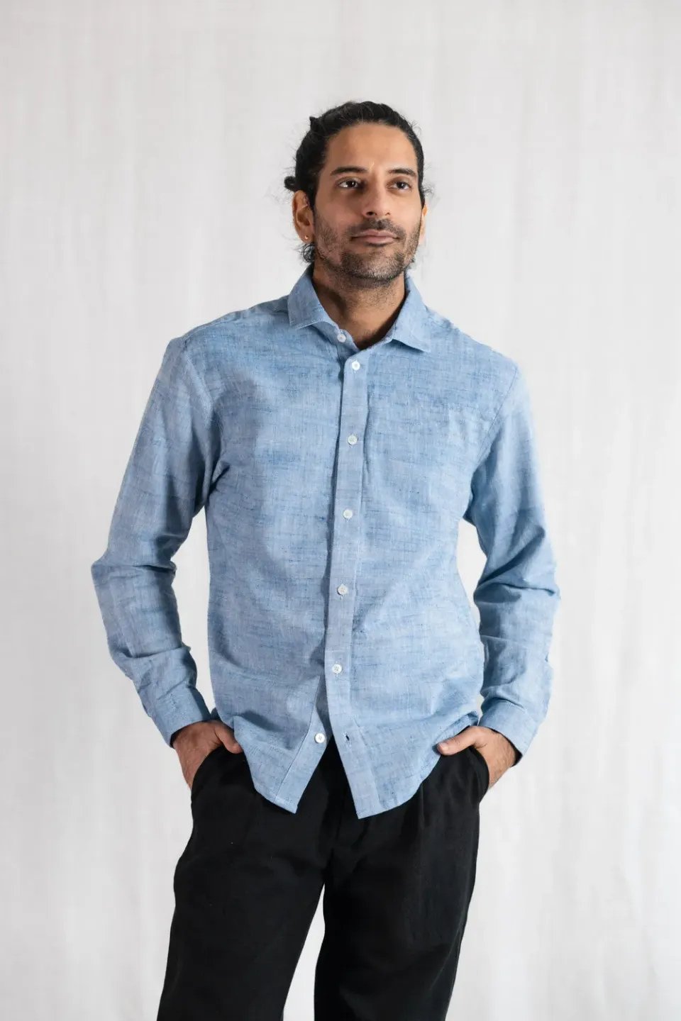 Jyoti - Fair Works Himat camicia cotone azzurro chiaro