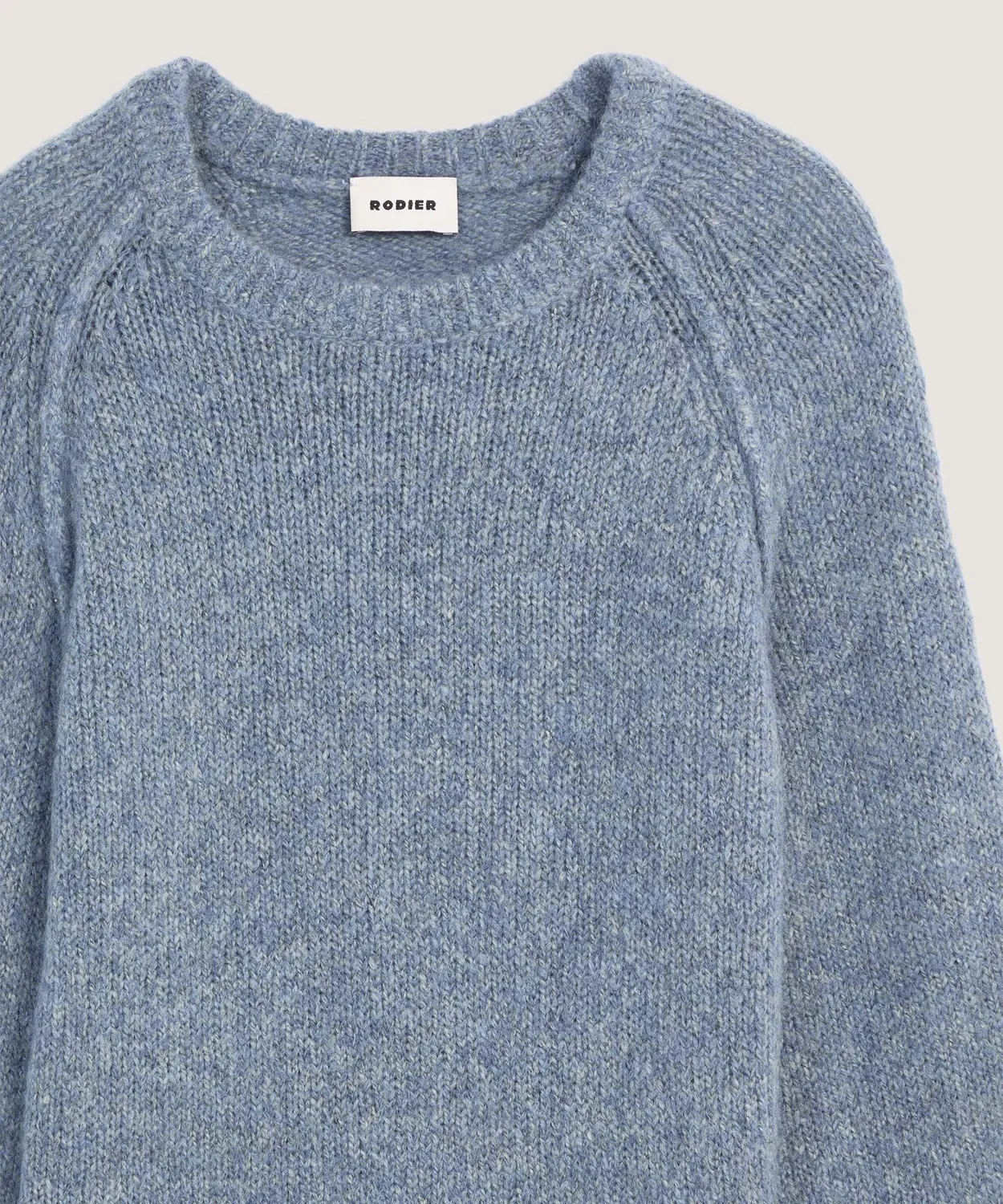 Rodier Maglione girocollo maglia grossa blu melange
