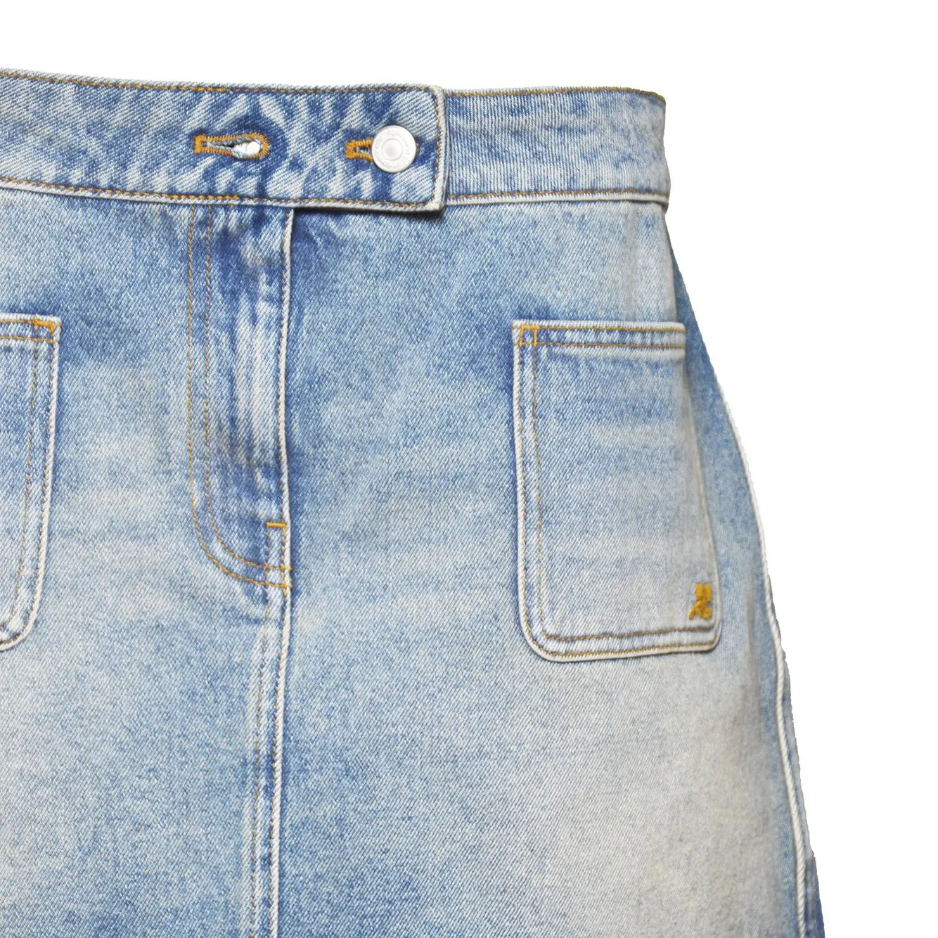 Courregès Signature minigonna denim blu 100% cotone