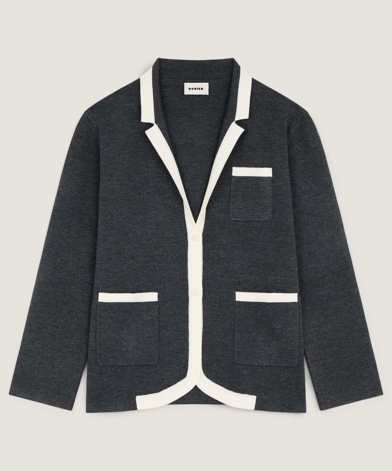 Rodier Giacca Maglia Double Face Grigio Scuro V