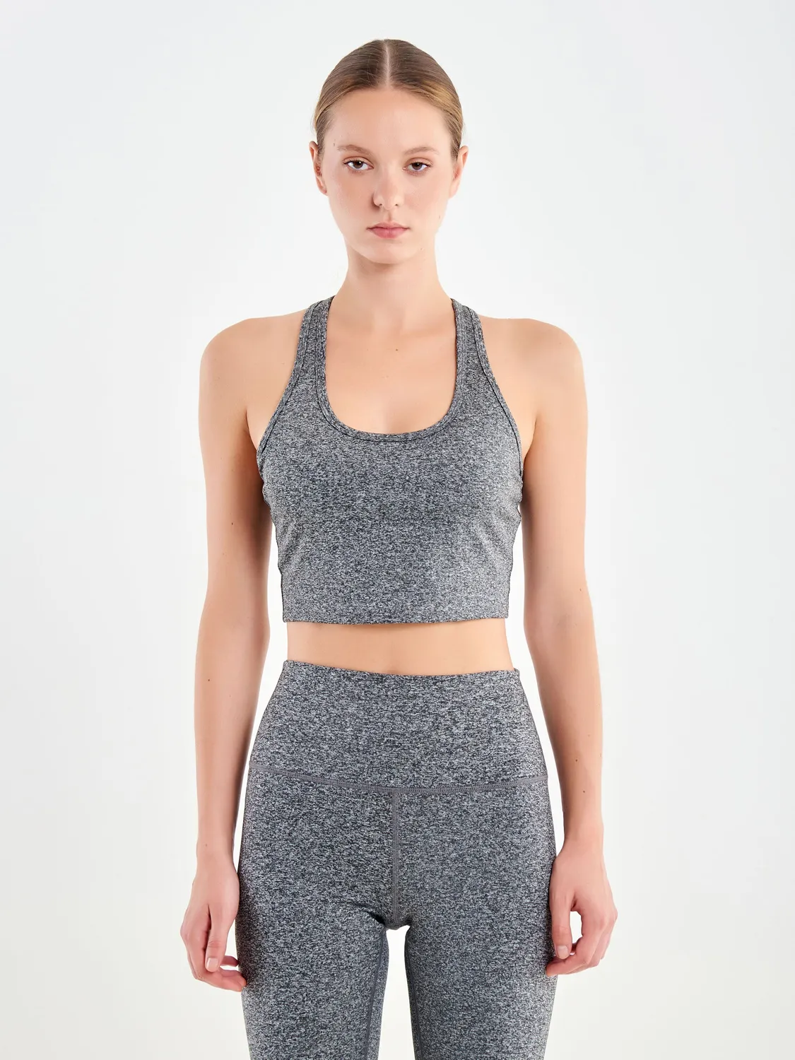 Vicolo Top Cropped Vogatore Jersey Grigio S elasticizzato