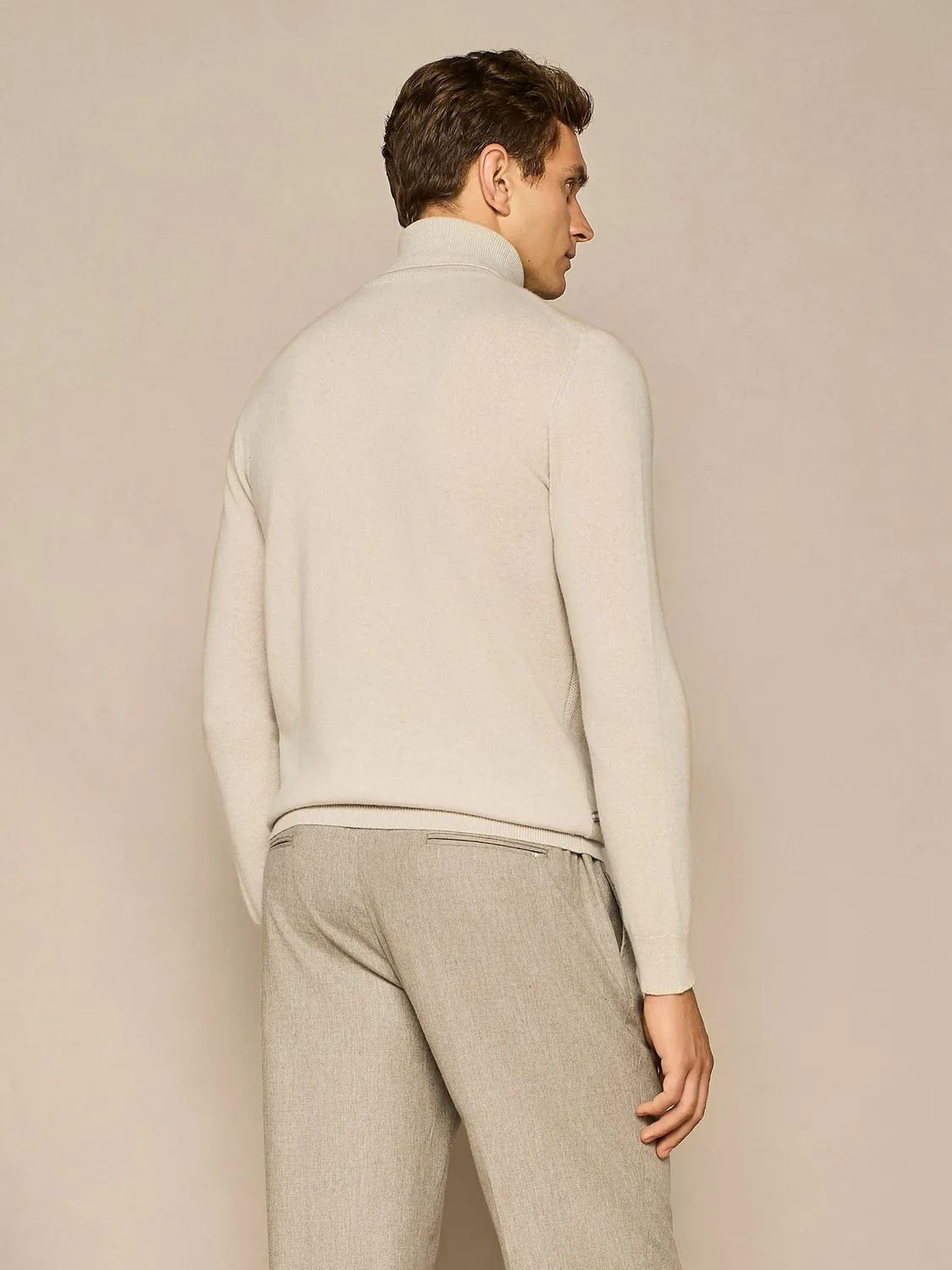 Paul Taylor dolcevita punto canestro cashmere burro