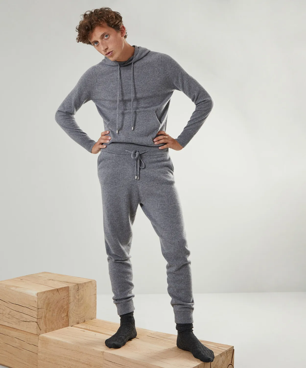 Rodier jogging cashmere uomo grigio medio 2 fili