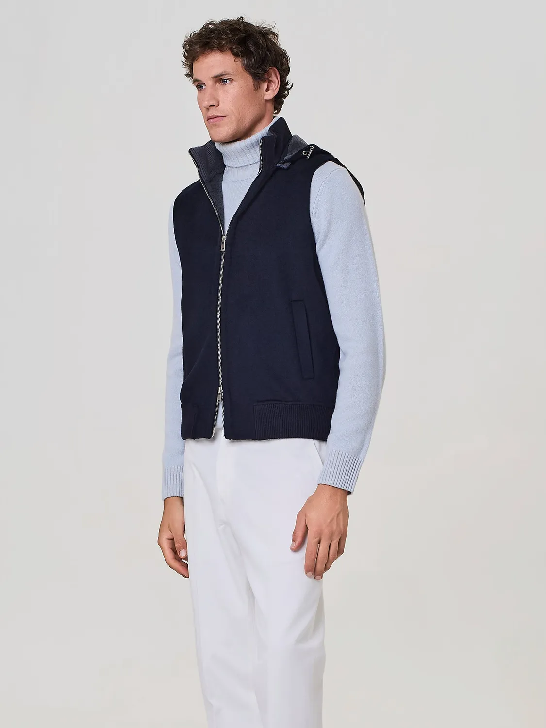 Paul Taylor smanicato no-stitching cappuccio blu