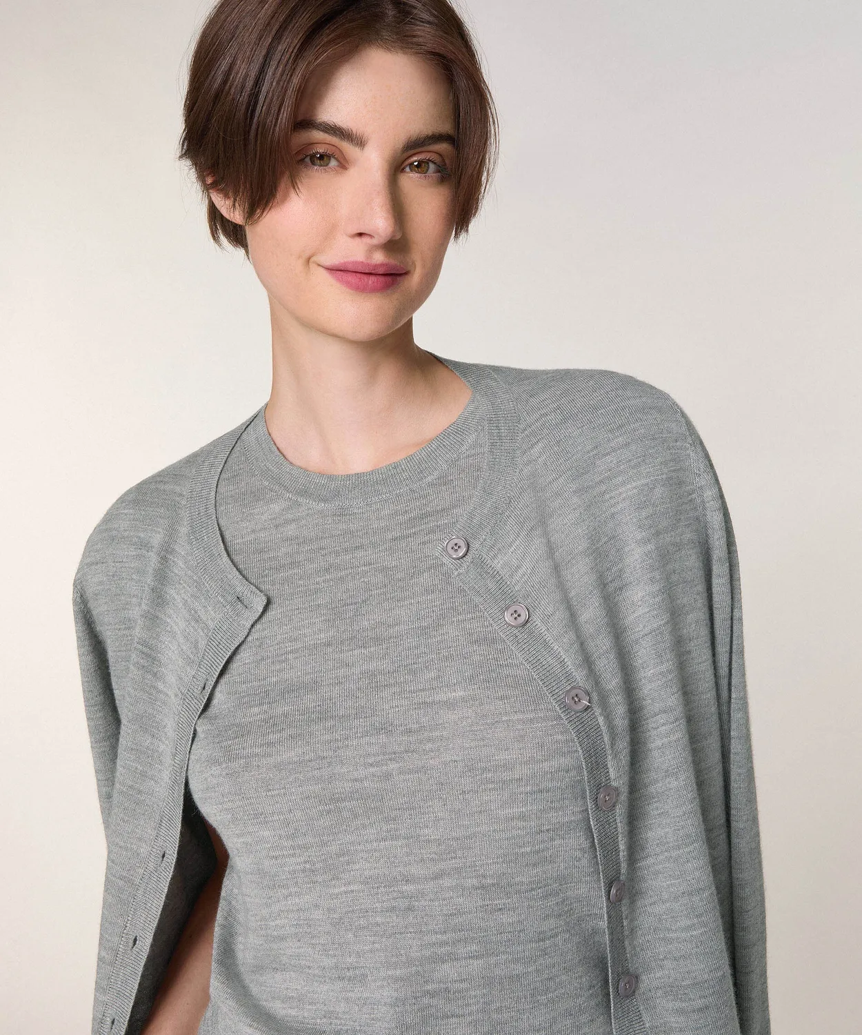 Rodier Twin Set Lana Merino Grigio Erica Donna