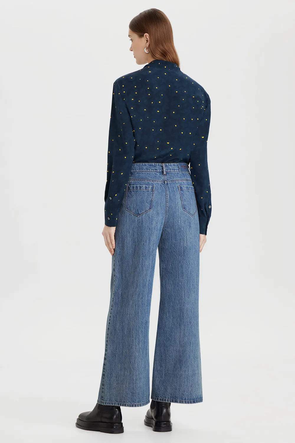 PORTS 1961 jeans utility palazzo indaco cotone