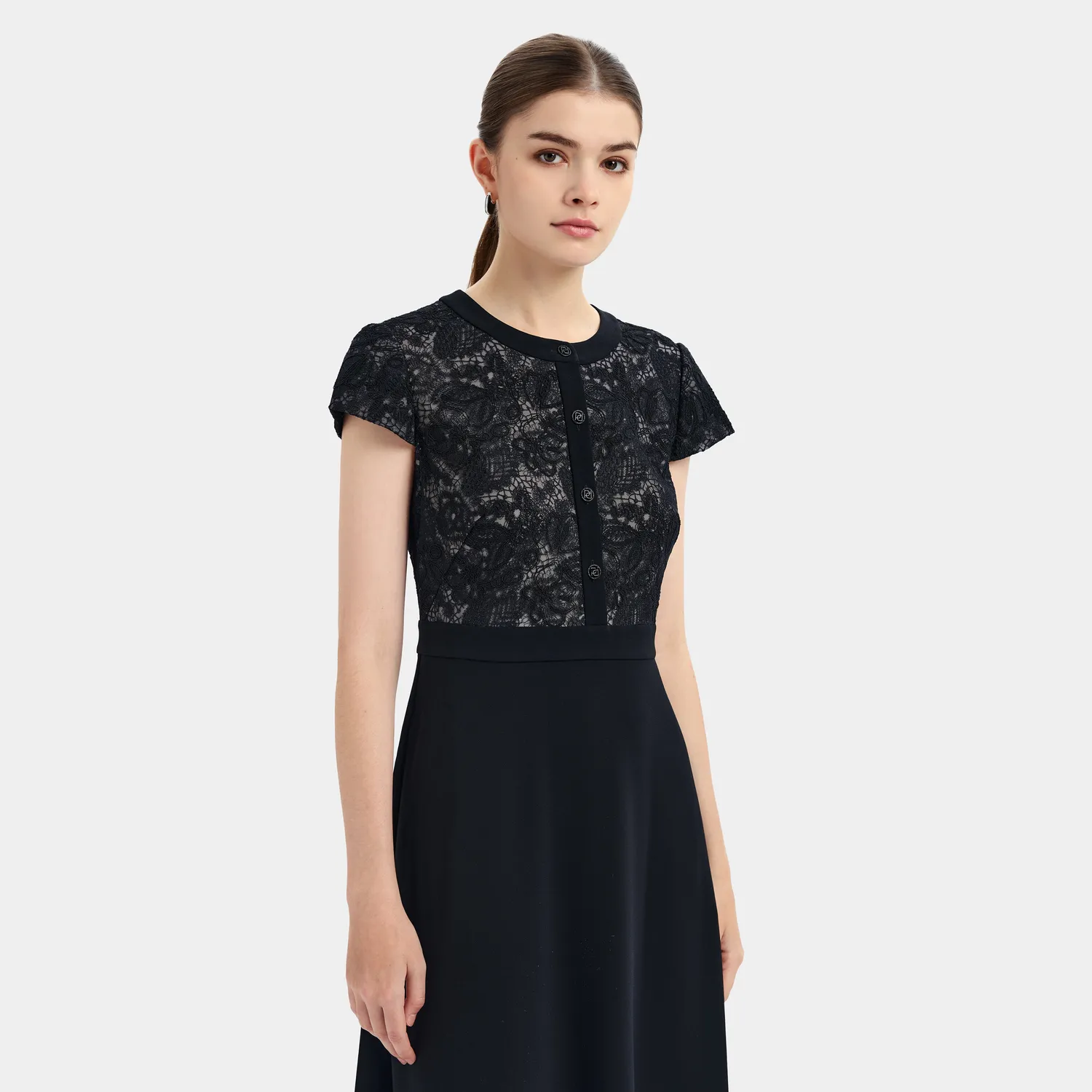 PORTS LQ8D170VLQ004 abito pizzo tulle nero
