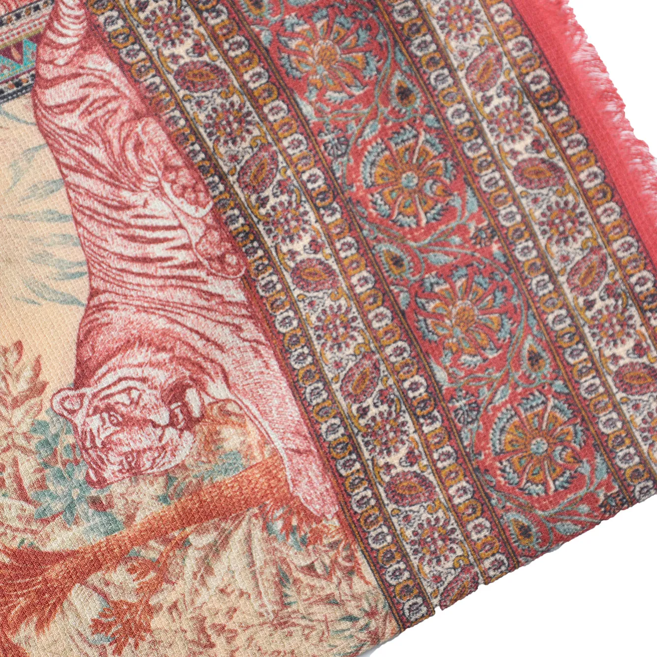 Etro MATA0007AK803 sciarpa rossa 68x200 misto lana seta