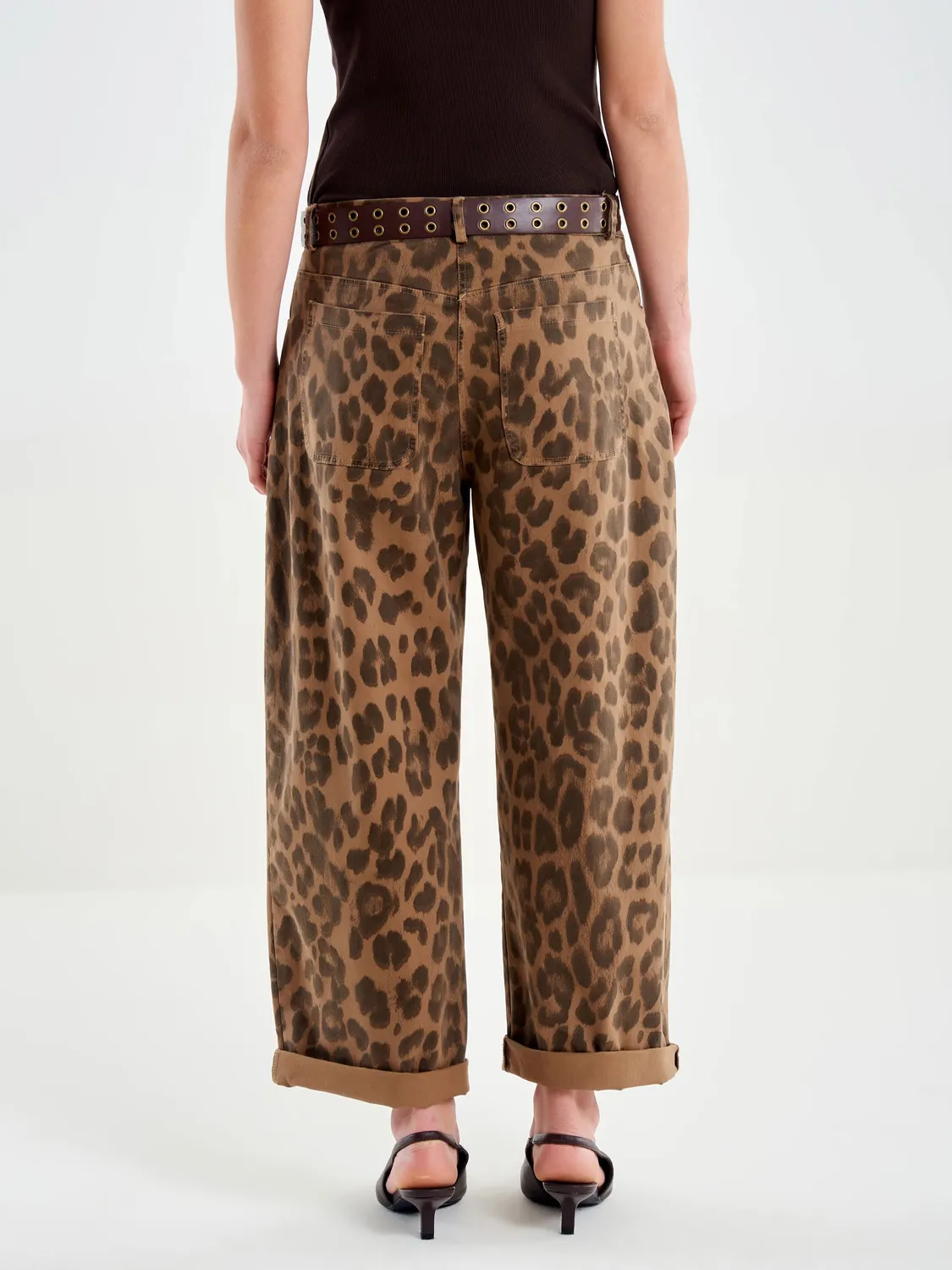 Vicolo Pantalone Maculato con Cintura pantalone fondente