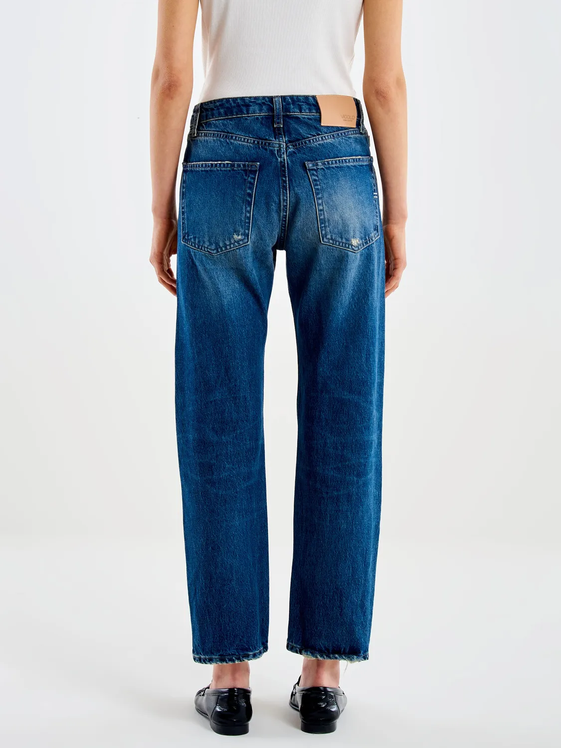 Vicolo Zoe jeans regular fit blu bottoni gioiello