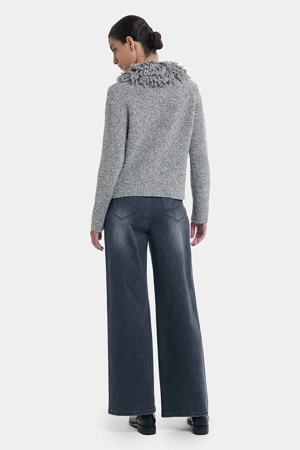 PORTS FW24 LT9K039UZD019 cardigan grigio 2 in misto lana