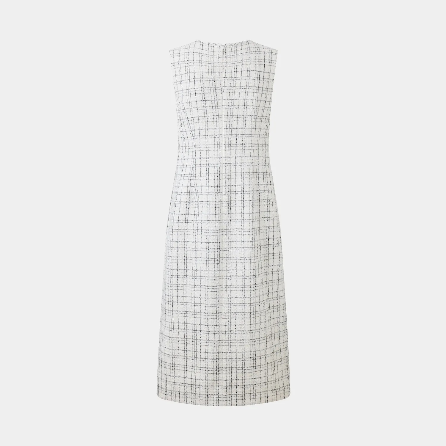 Ports SS25 abito smanicato tweed bianco nero