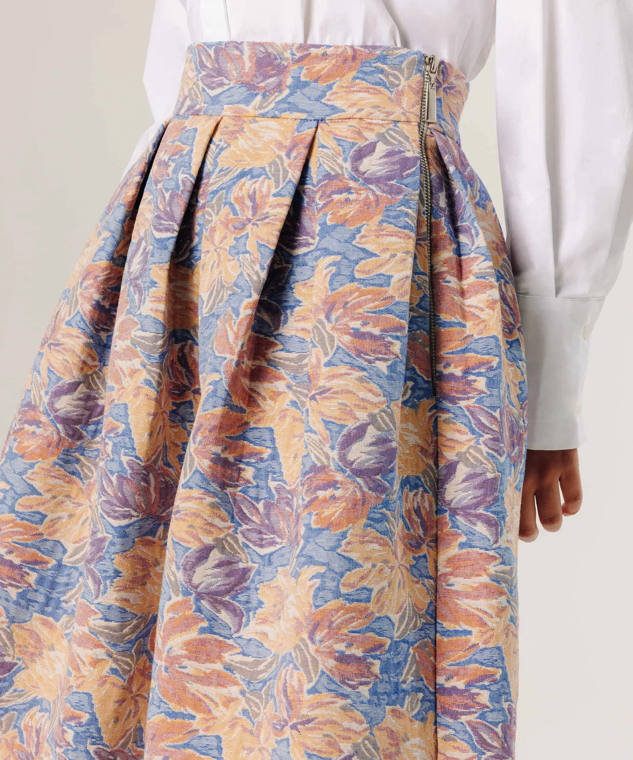 Rodier Gonna Jacquard Svasata Multicolore Metà Polpaccio