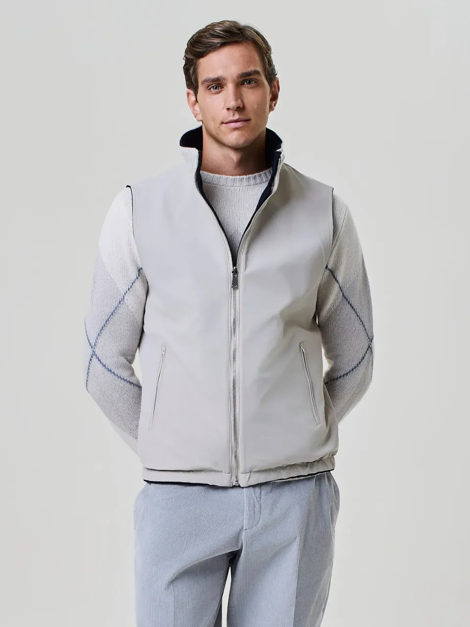 Paul Taylor Smanicato Reversibile Velour Lana Blu