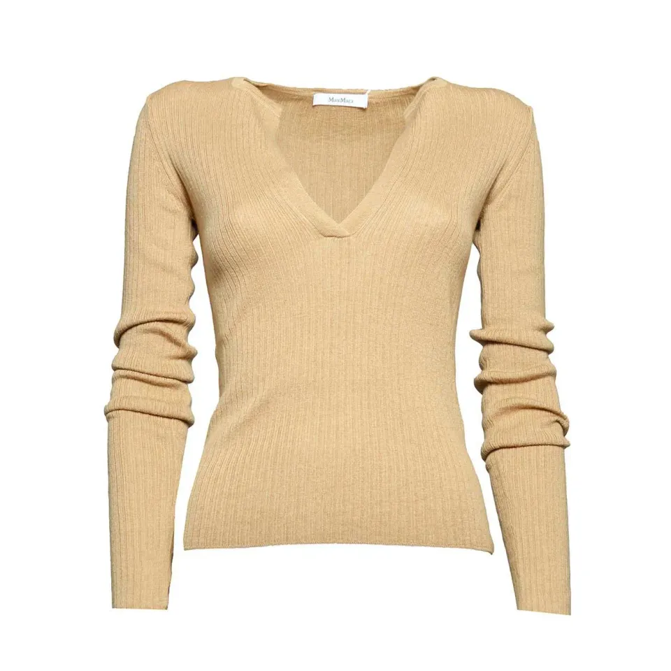 Max Mara Urlo pullover cammello L in seta cashmere