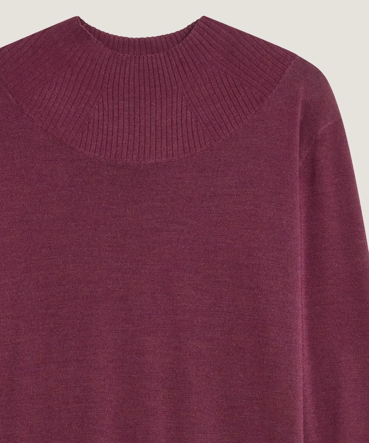 Rodier Maglia Collo Alto in Lana Prugna