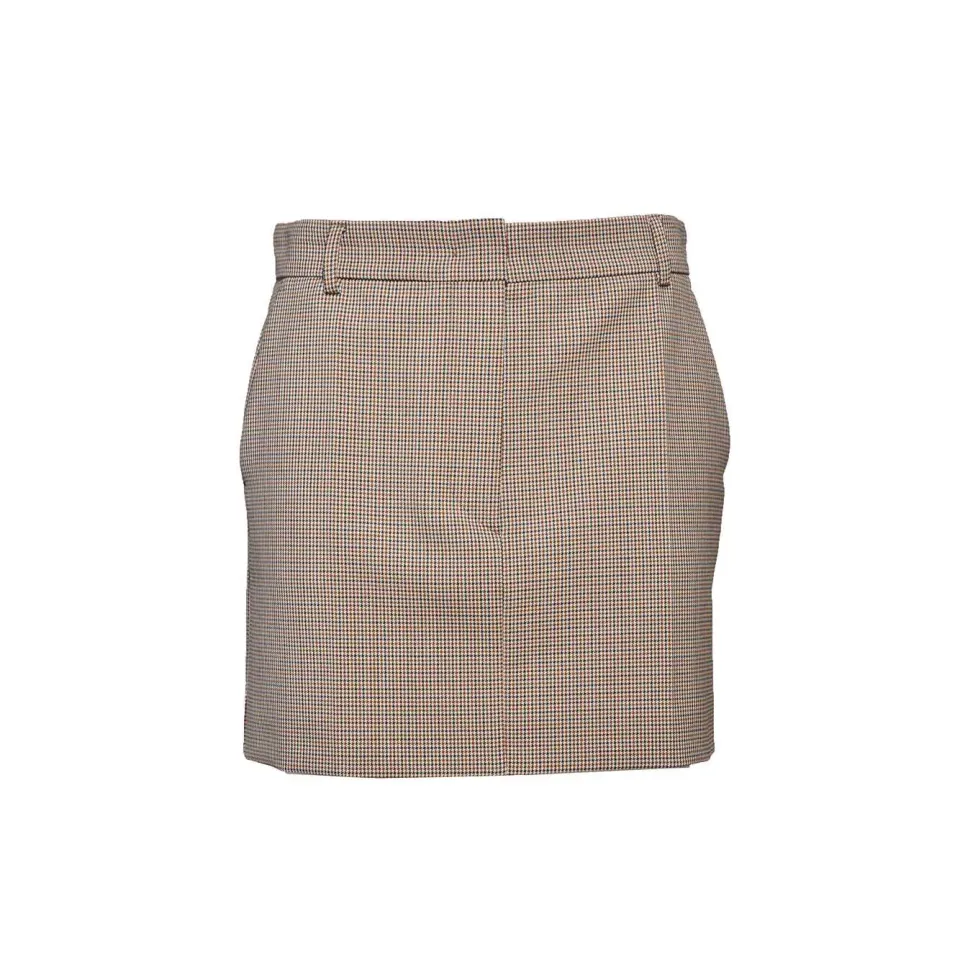 Sportmax Manetta minigonna pied-de-poule marrone 38