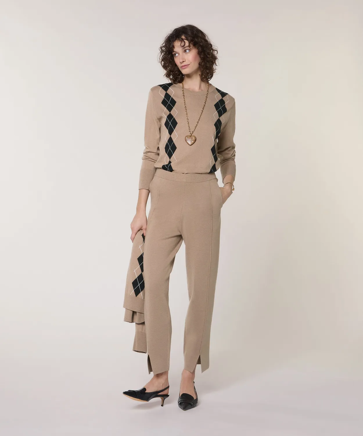 Rodier Pantaloni maglia Milano mocha sigaretta