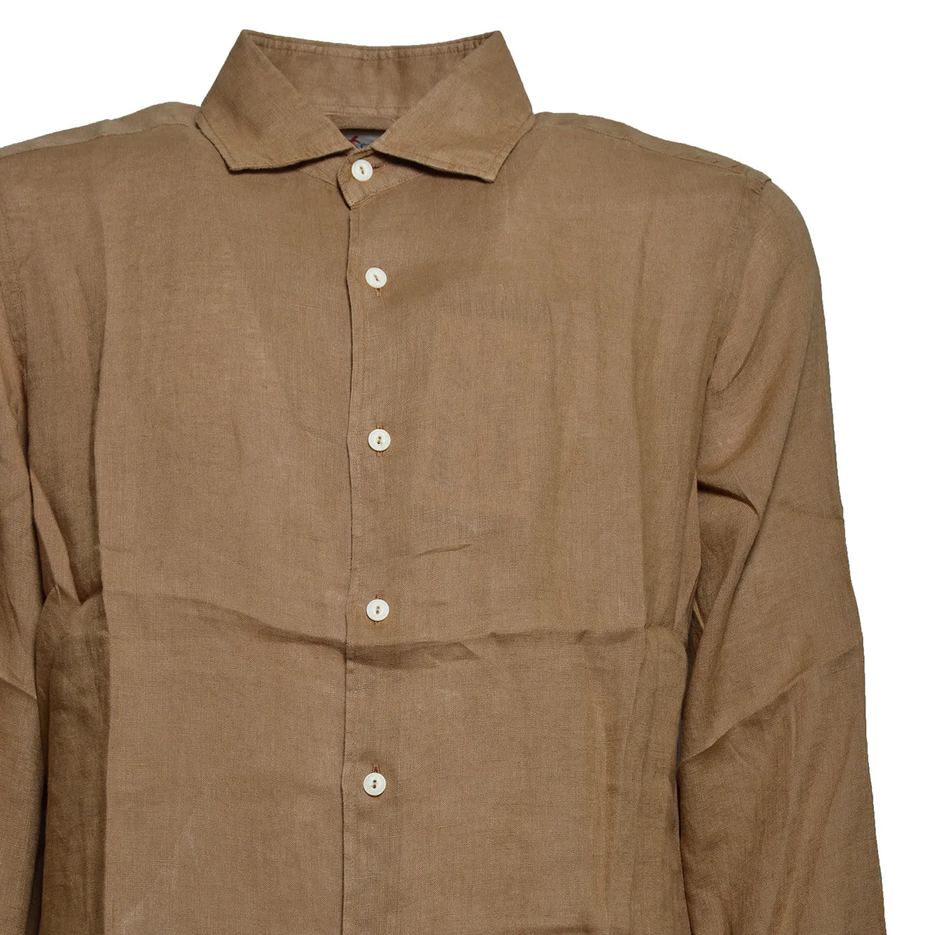 Saint Barth Pamplona PAMP001 camicia lino cammello