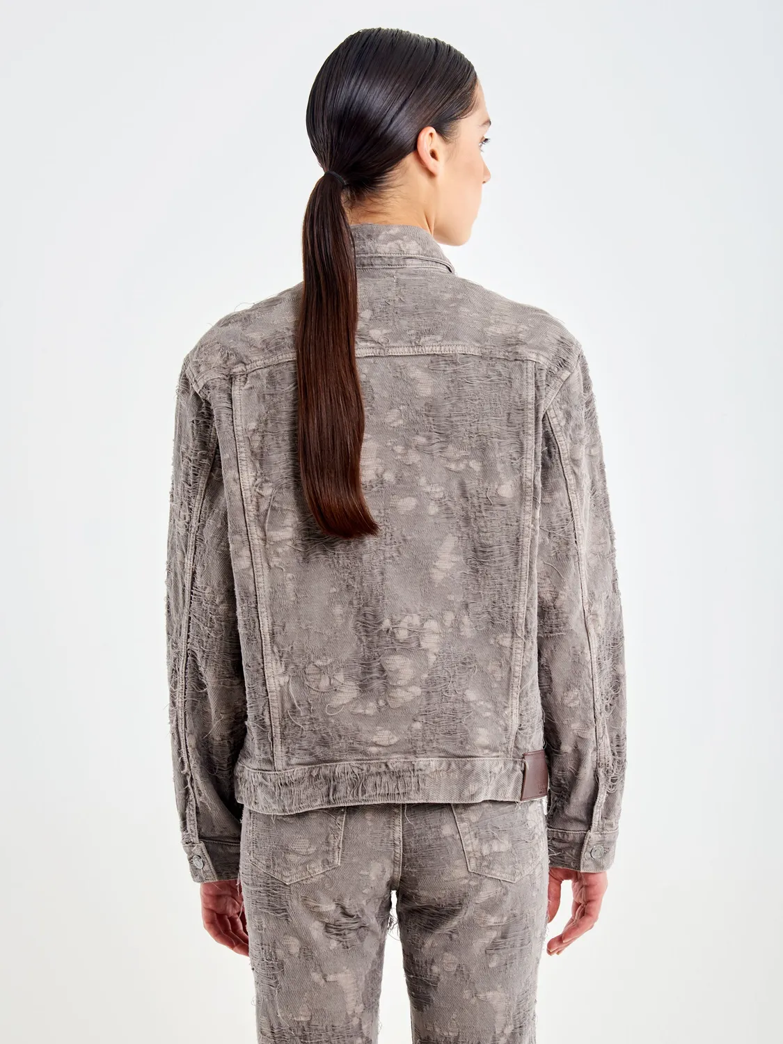 Vicolo Giacca denim sfilacciato grigio taglia M