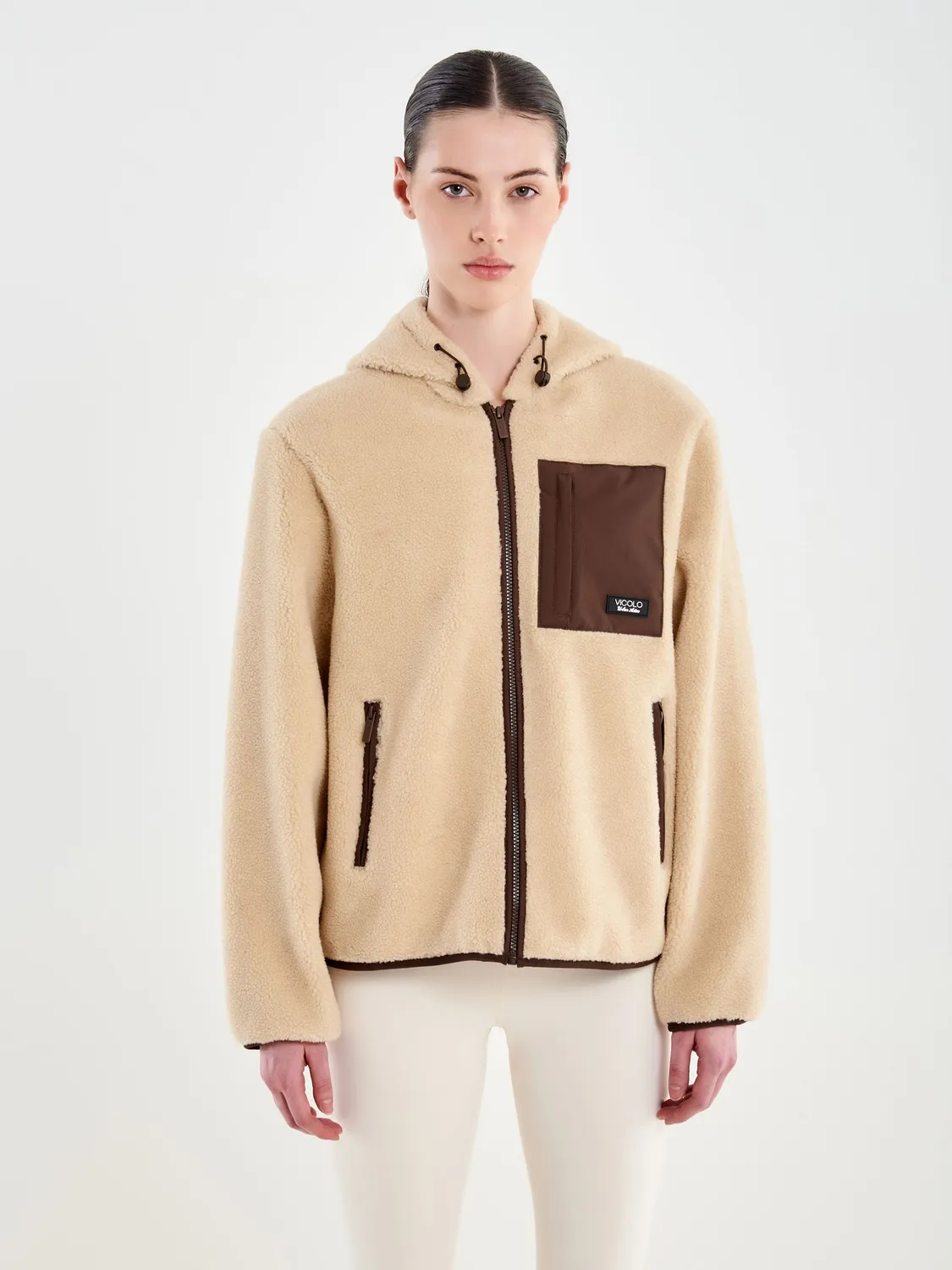 Vicolo Giacca Teddy con Taschino beige taglie S-L nylon