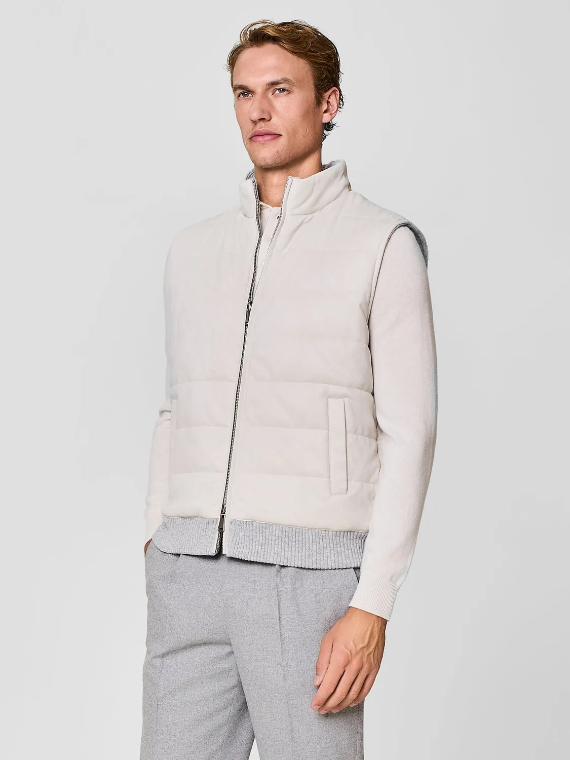 Paul Taylor Smanicato Gilet Imbottito Eco-Suede Burro