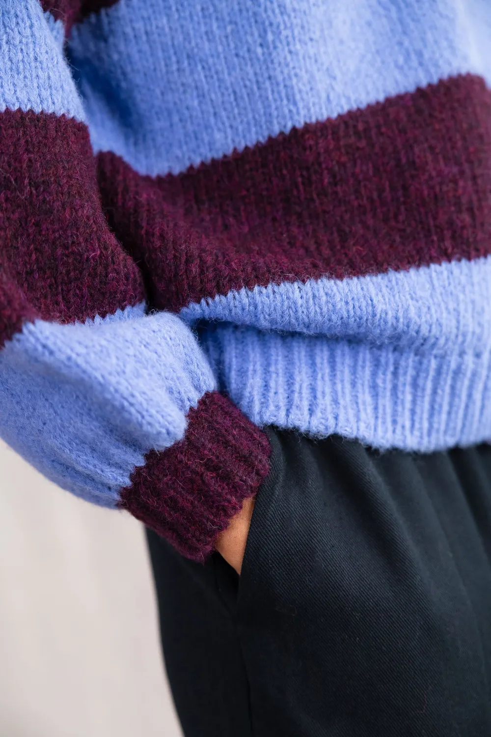 Jyoti Lupuna maglione baby alpaca righe oversize