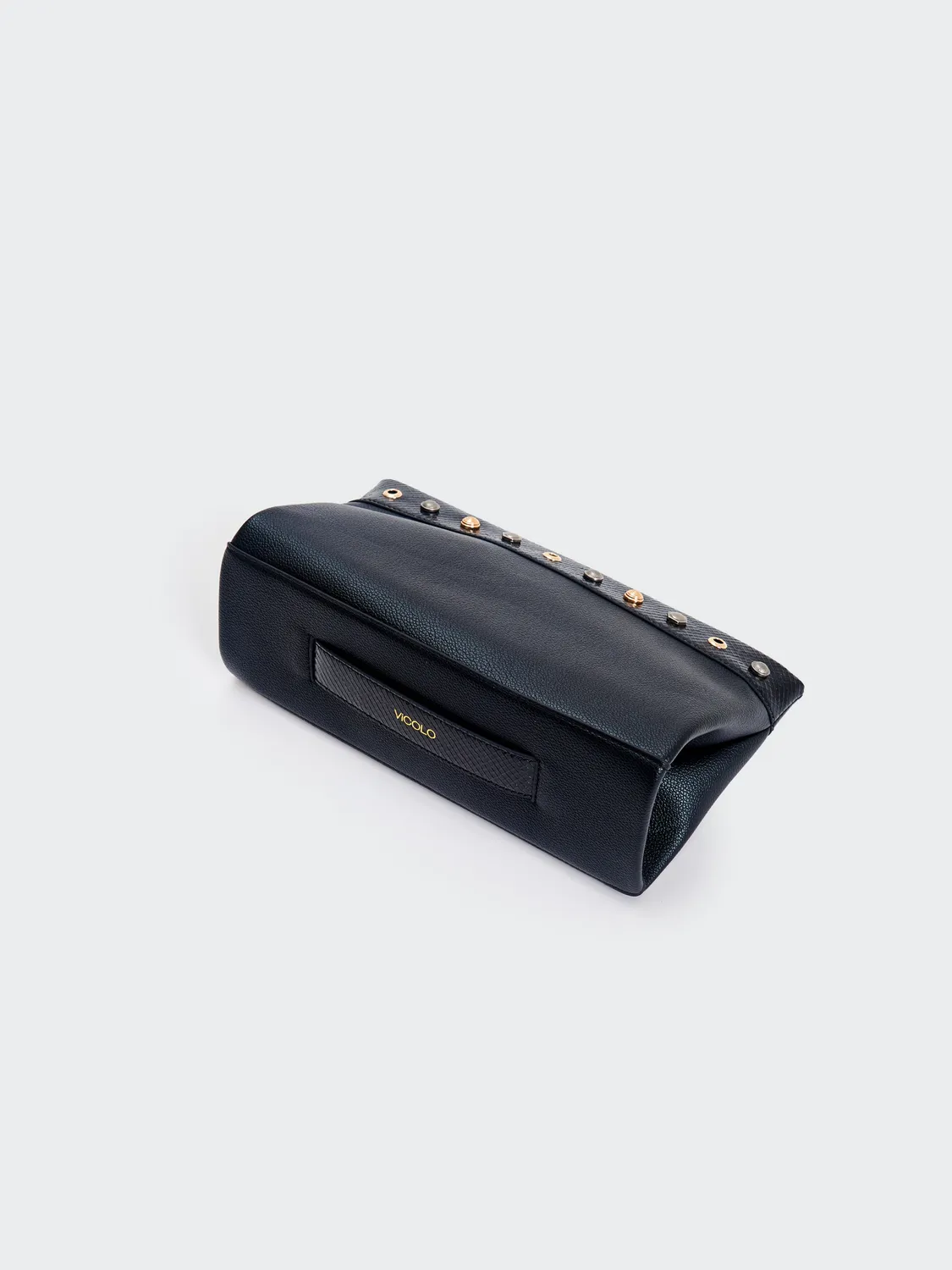 Vicolo Rebel clutch ecopelle nera pitonata