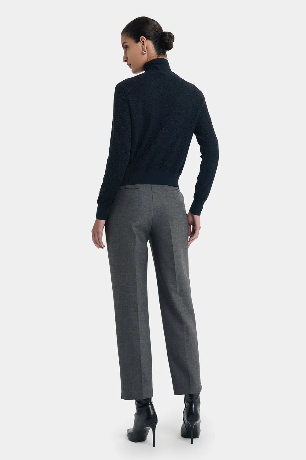 Ports Effortlessly Cigarette pantaloni grigio lana